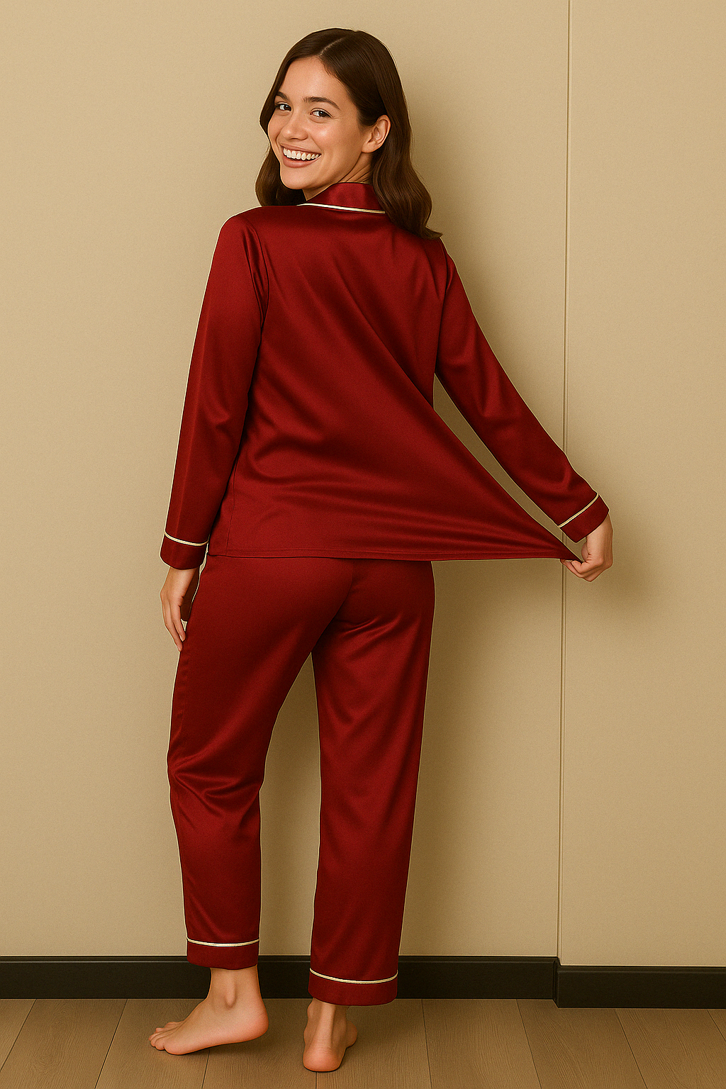 Premiun Zijden Pyjama Set Vrouwen