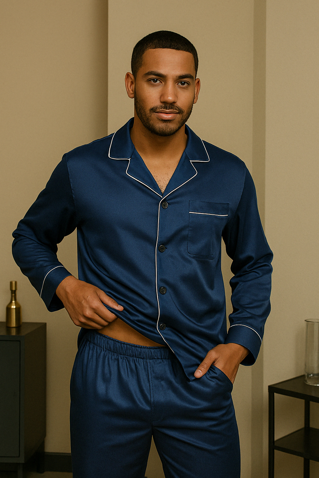 Premium Zijden Pyjama Set Heren