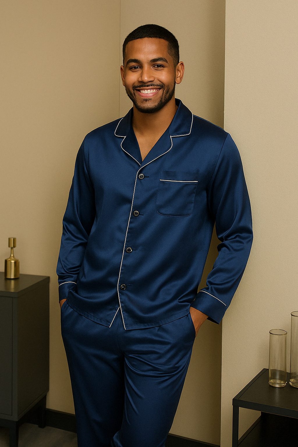 Premium Zijden Pyjama Set Heren