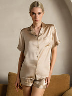 Premium Zijden Korte Pyjama Set vrouwen