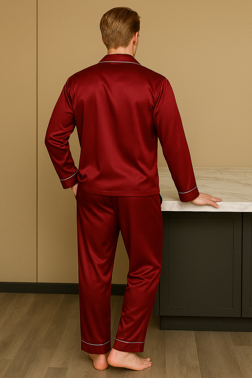 Premium Zijden Pyjama Set Heren