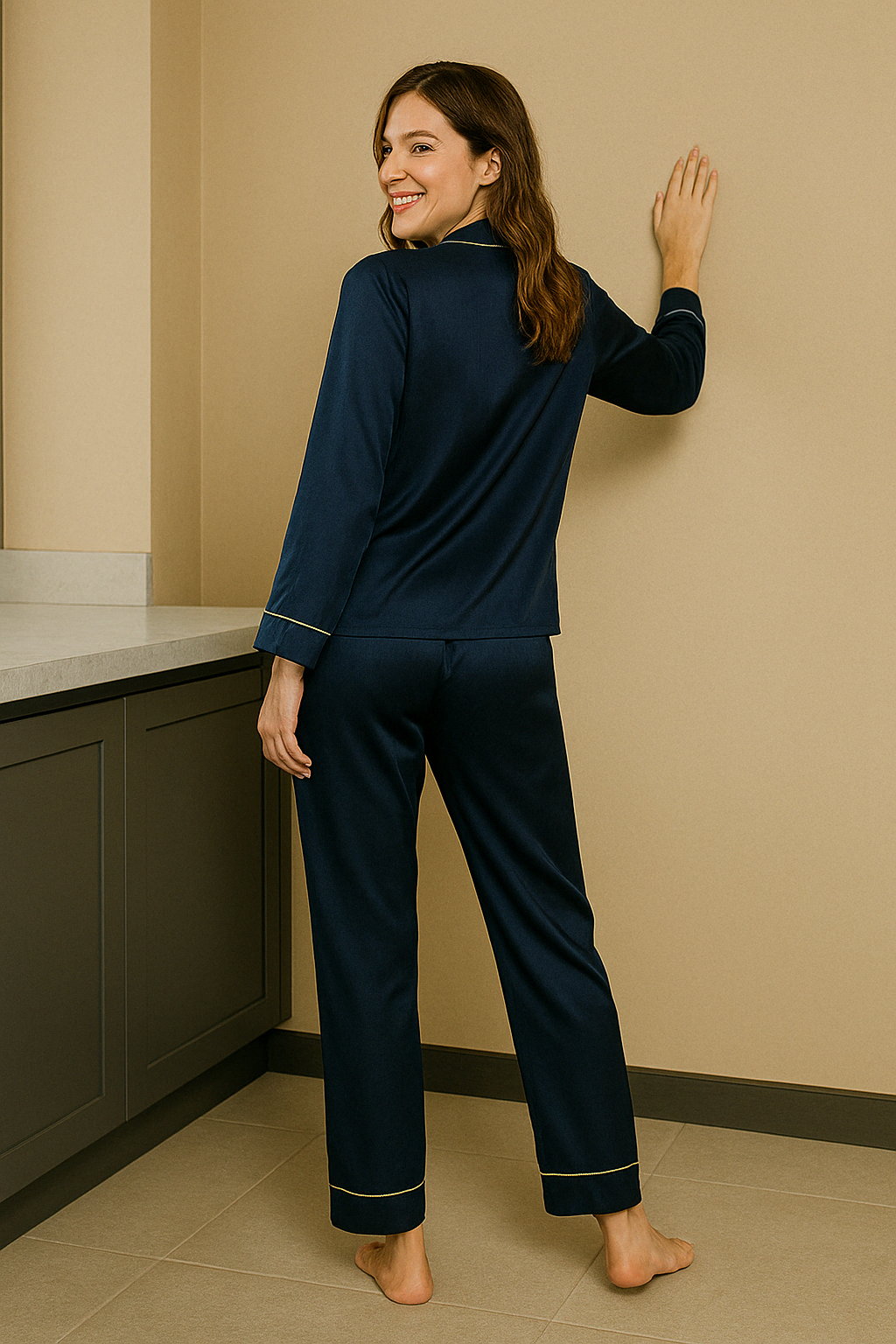 Premiun Zijden Pyjama Set Vrouwen