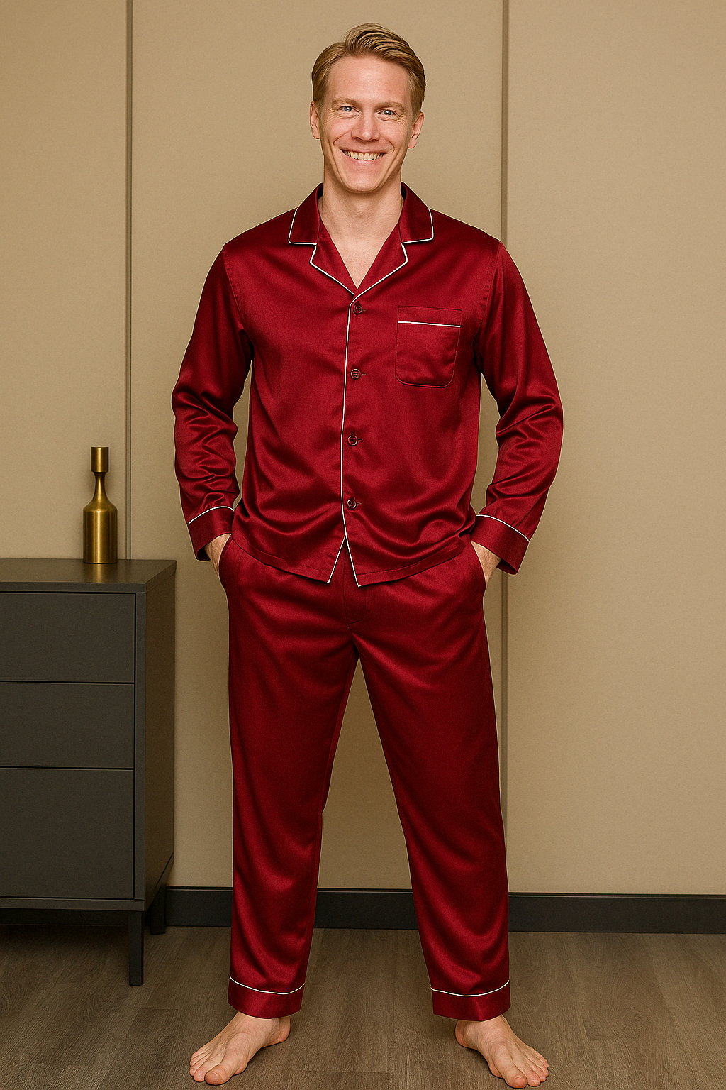 Premium Zijden Pyjama Set Heren