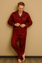 Premium Zijden Pyjama Set Heren